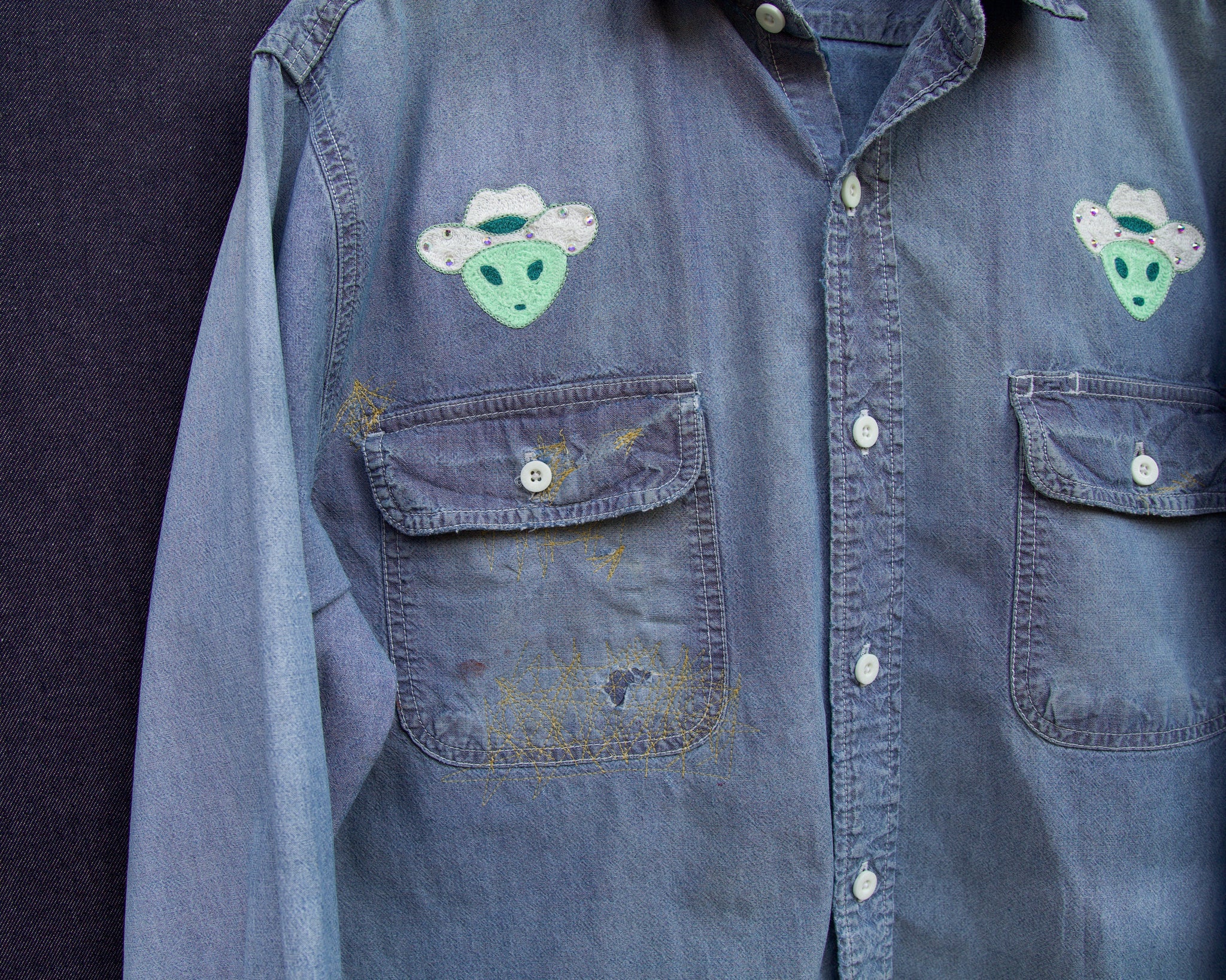 Alien Cowboy Cropped Chambray Shirt