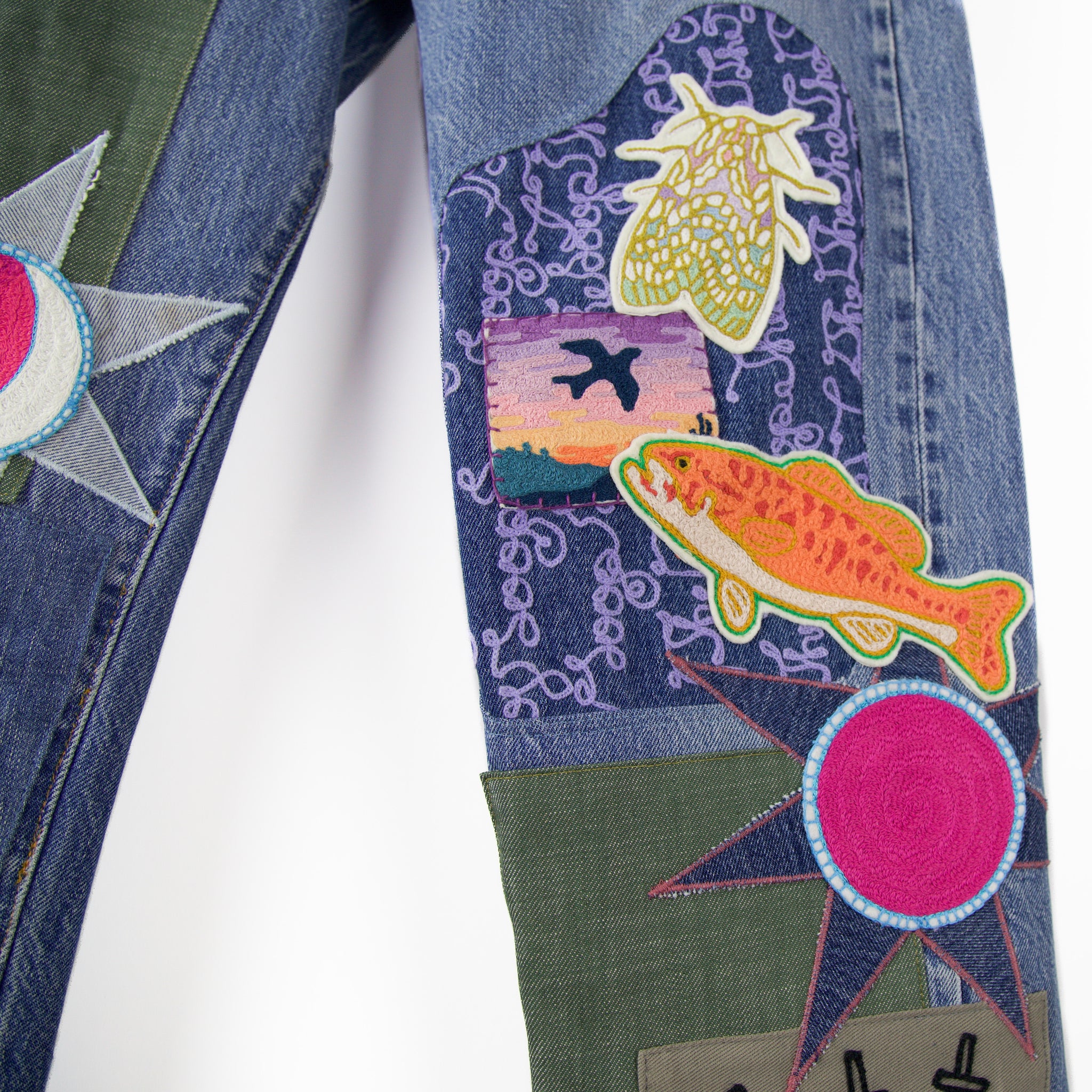 Patched Vintage Levis 501s (Cicada/Fish)