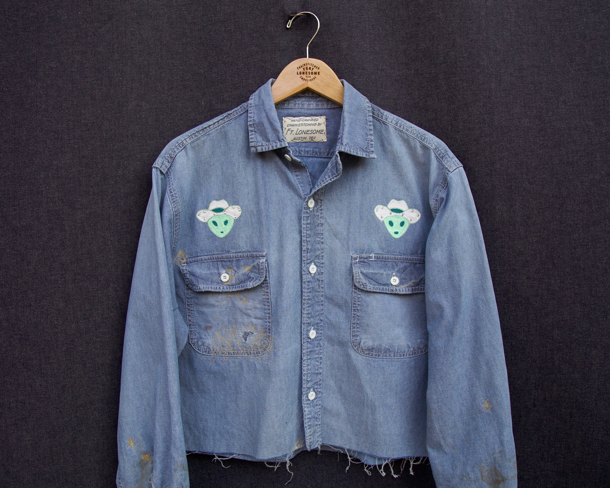 Alien Cowboy Cropped Chambray Shirt