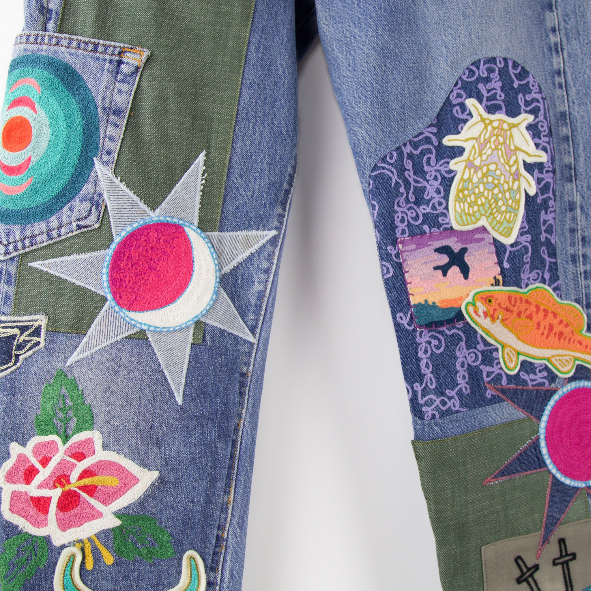 Patched Vintage Levis 501s (Cicada/Fish)