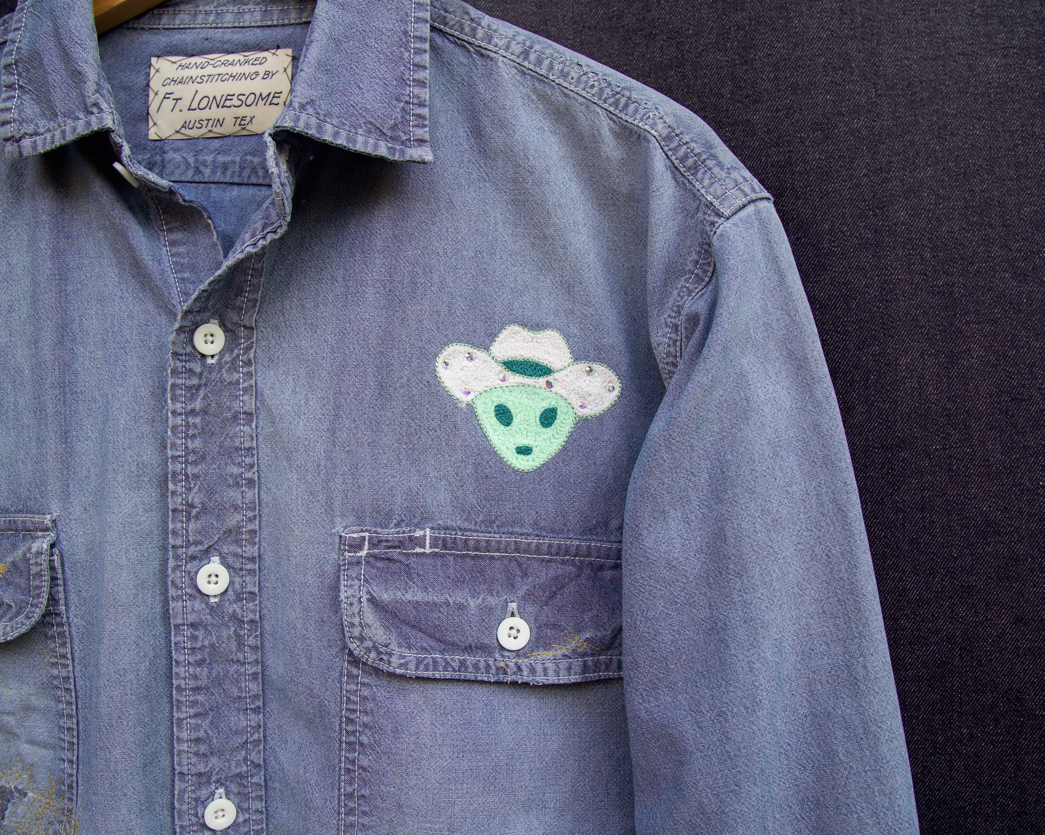 Alien Cowboy Cropped Chambray Shirt