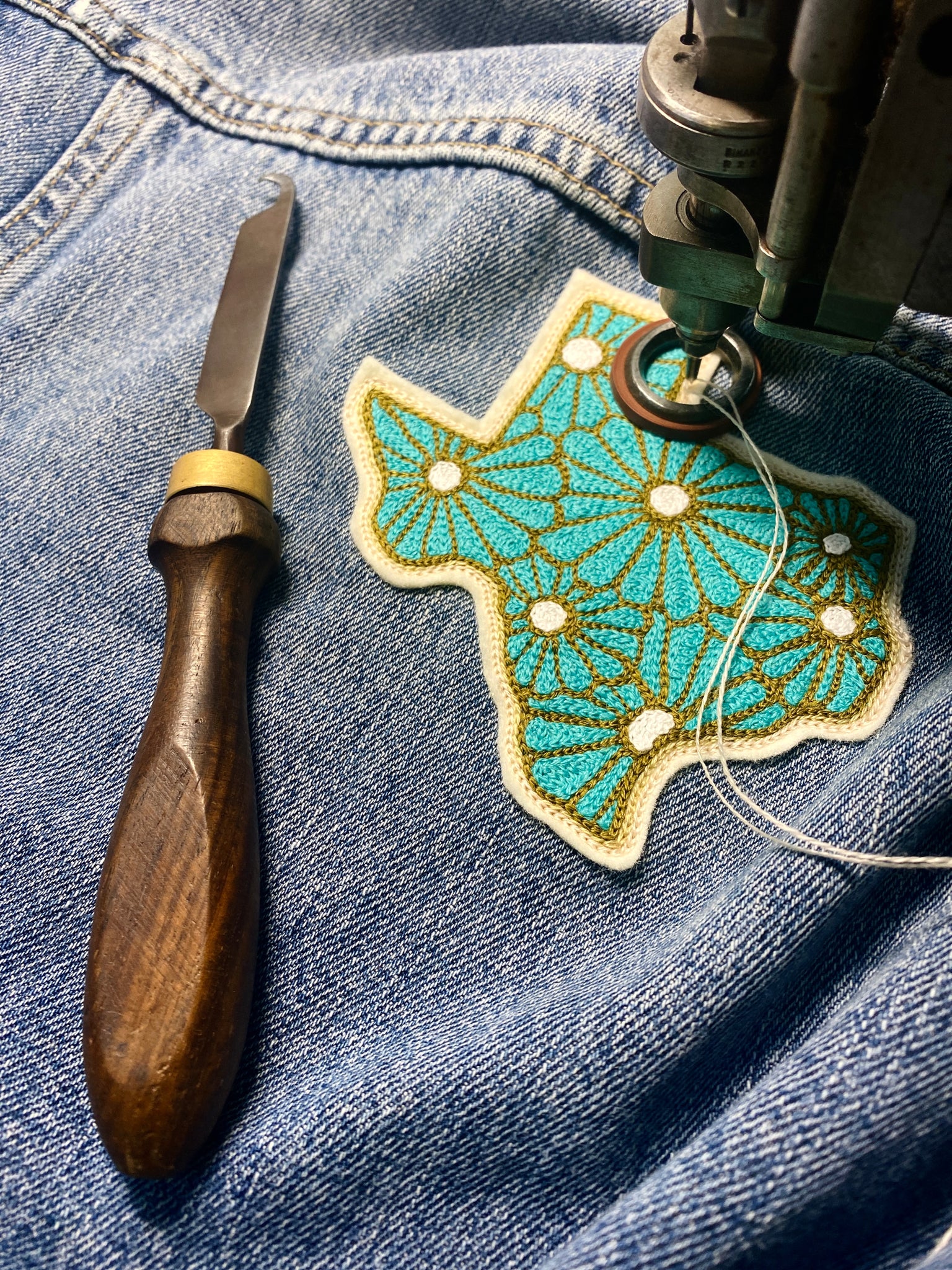 Texas Floral Chainstitch Patch Set