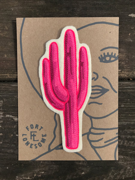 Saguaro Cactus Chainstitch Patch — Fort Lonesome