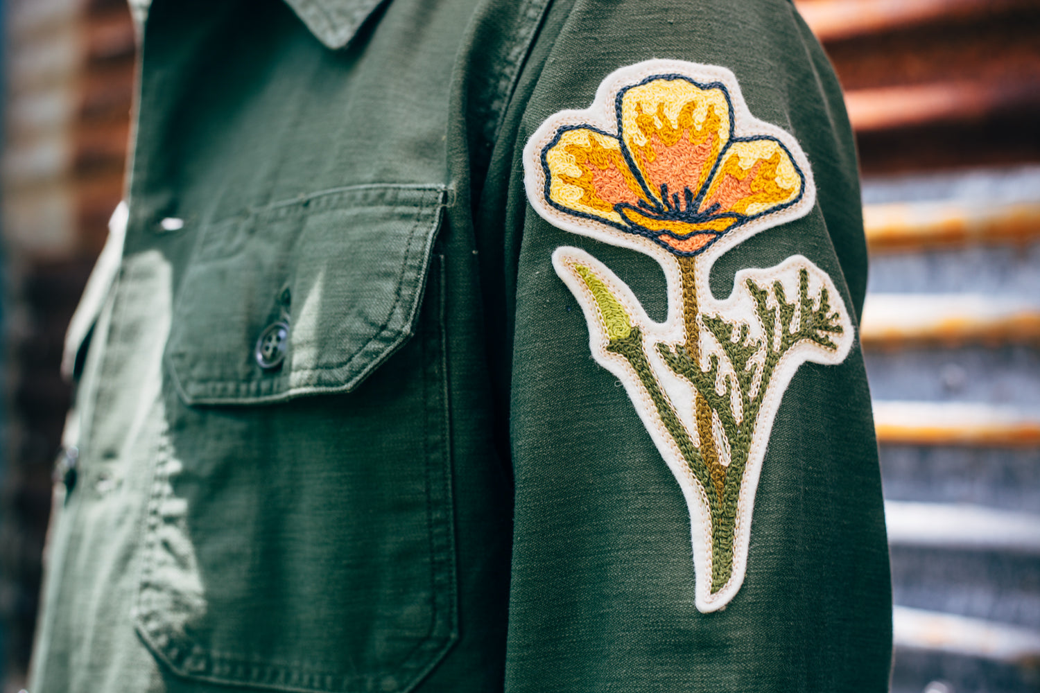 Poppy Chainstitch Patch