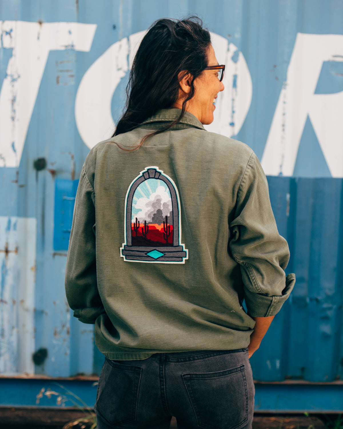 Shelter from a Storm Chainstitch Patch