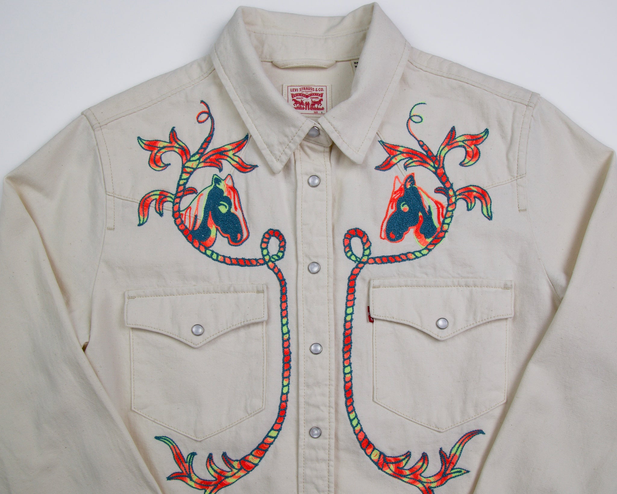 Cream Levis Neon Pony Western Shirt