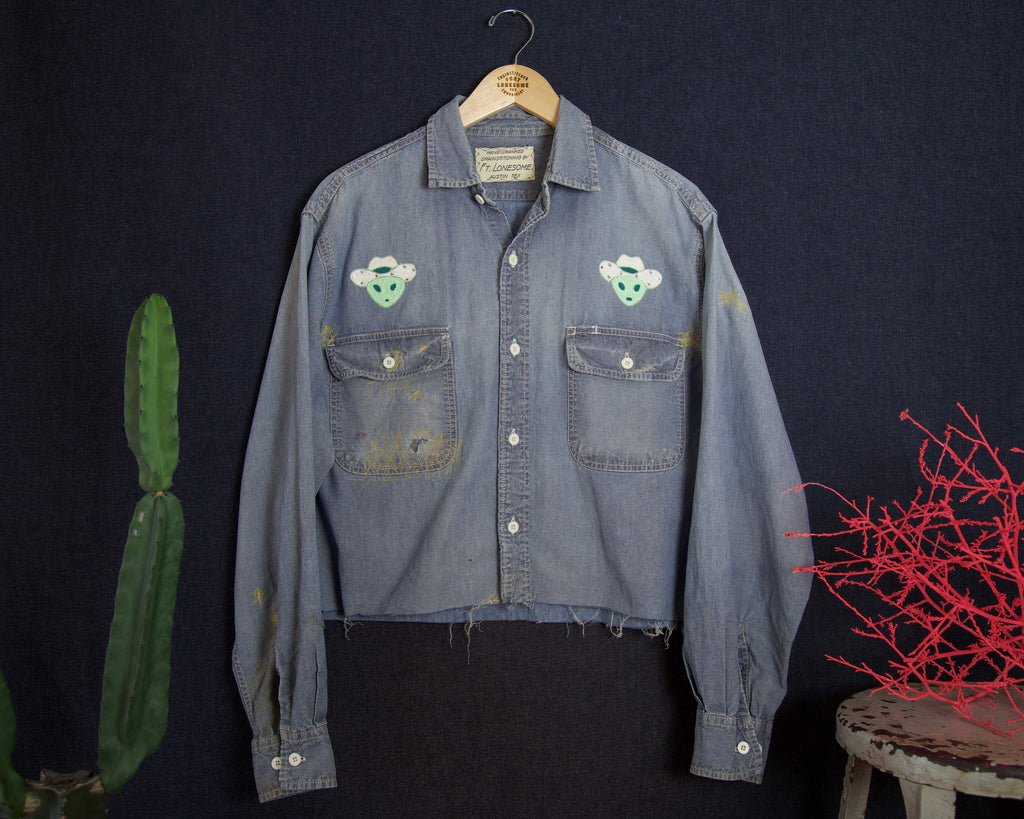 Alien Cowboy Cropped Chambray Shirt