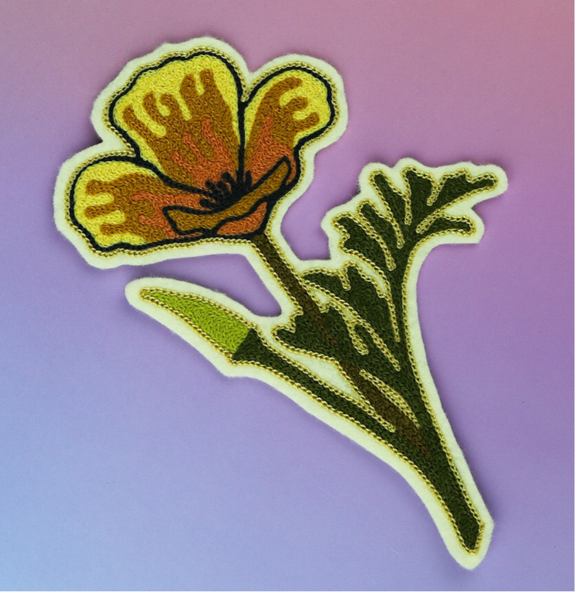 Poppy Chainstitch Patch