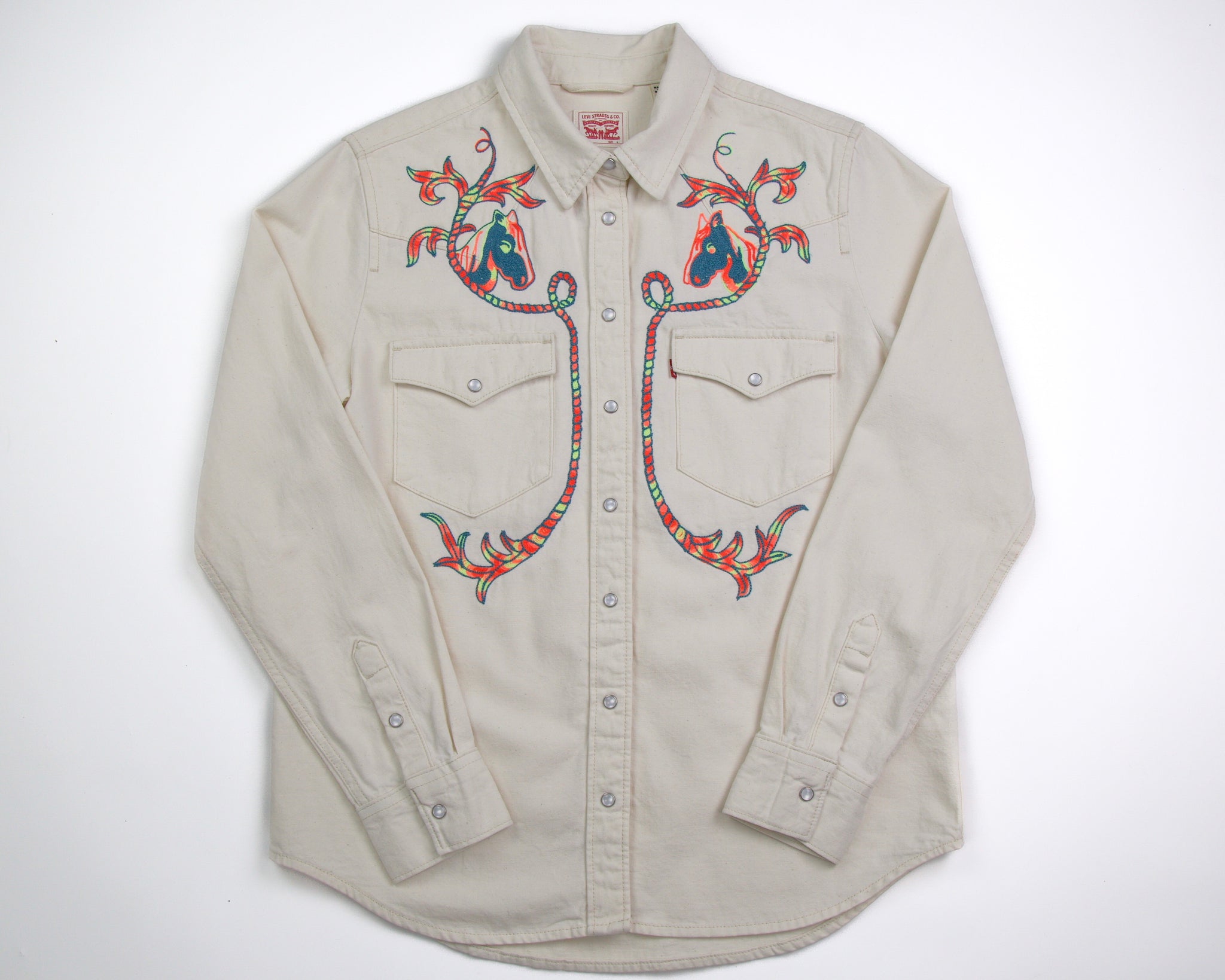 Cream Levis Neon Pony Western Shirt