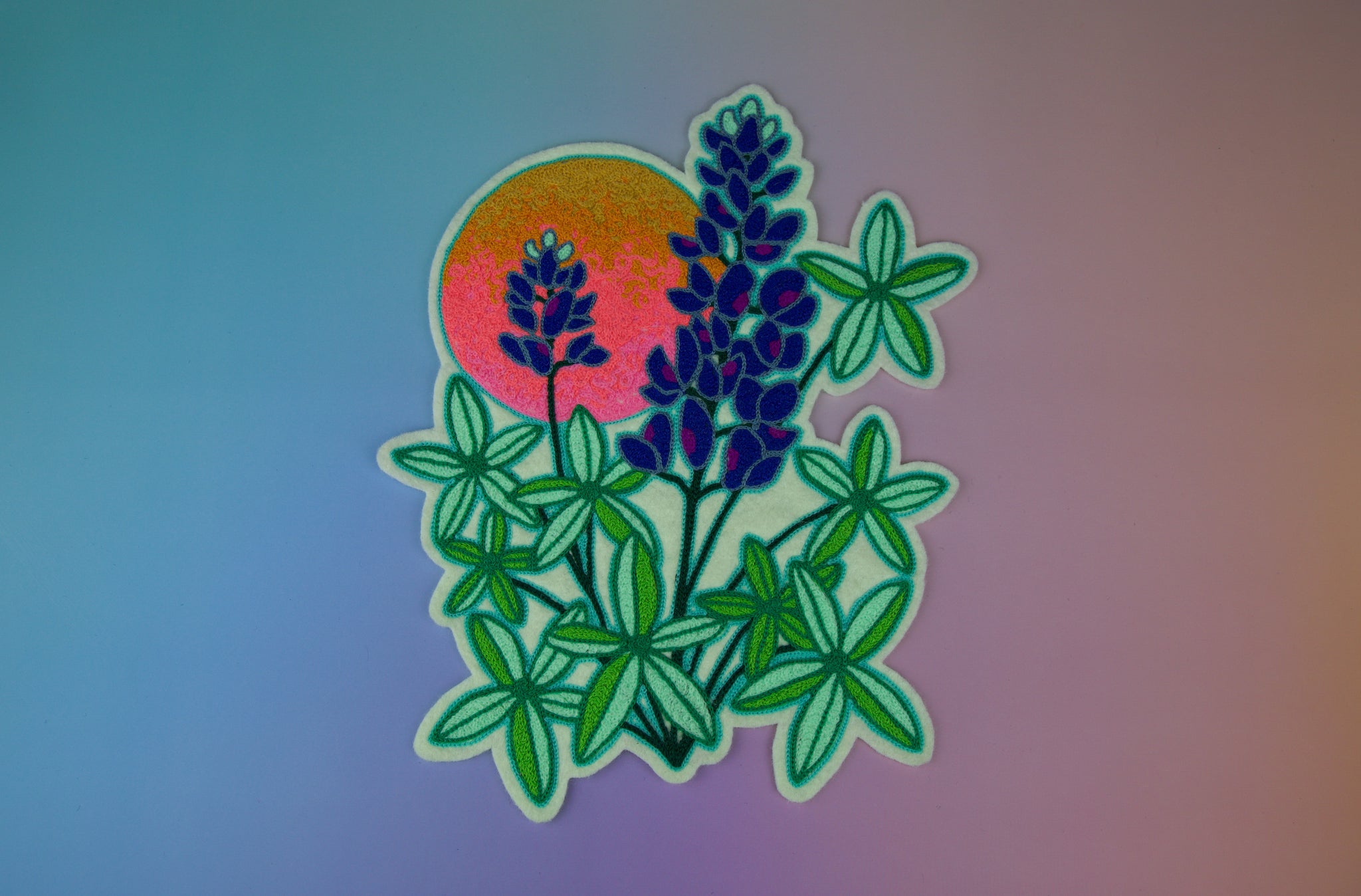 Lupine Sun Chainstitch Patch