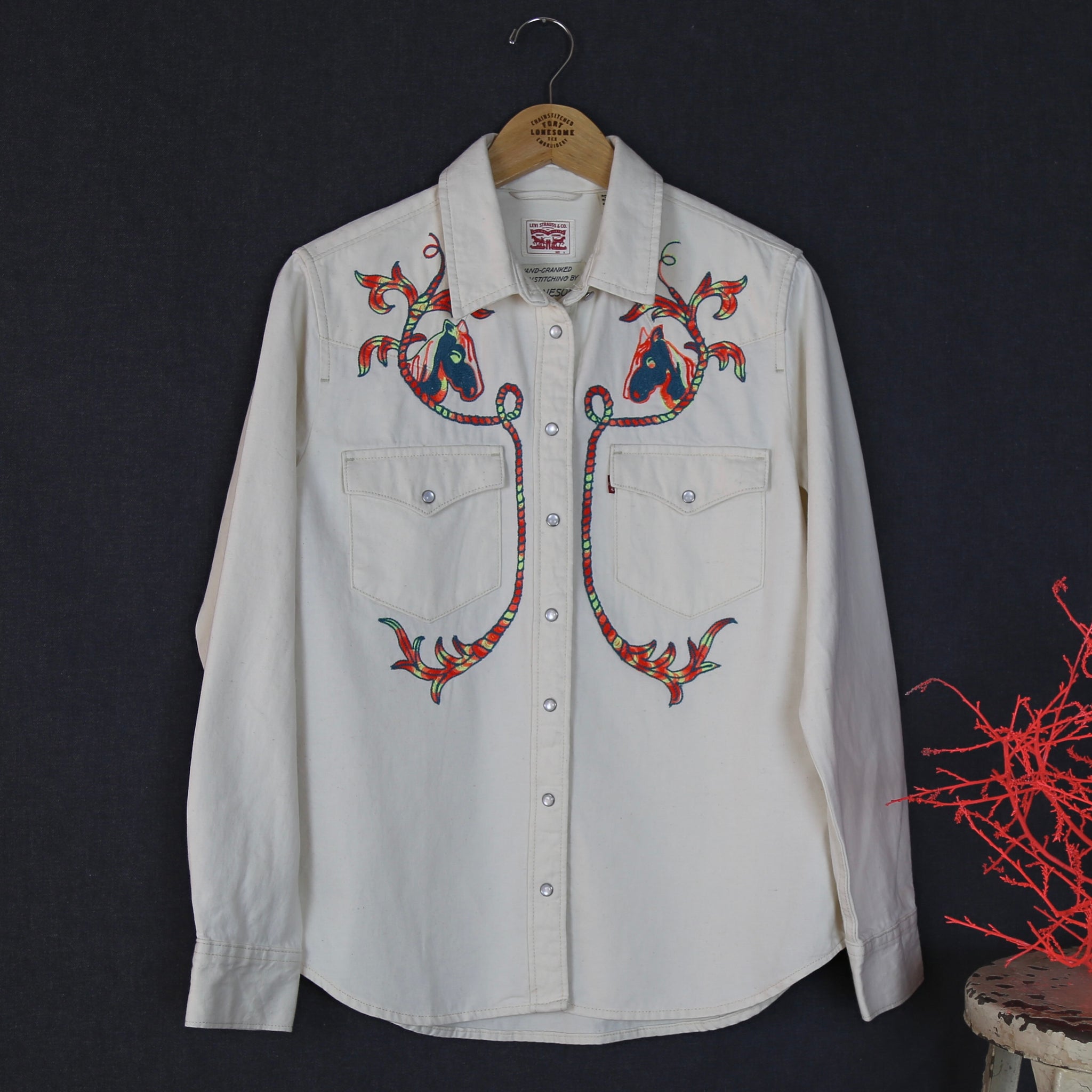 Cream Levis Neon Pony Western Shirt