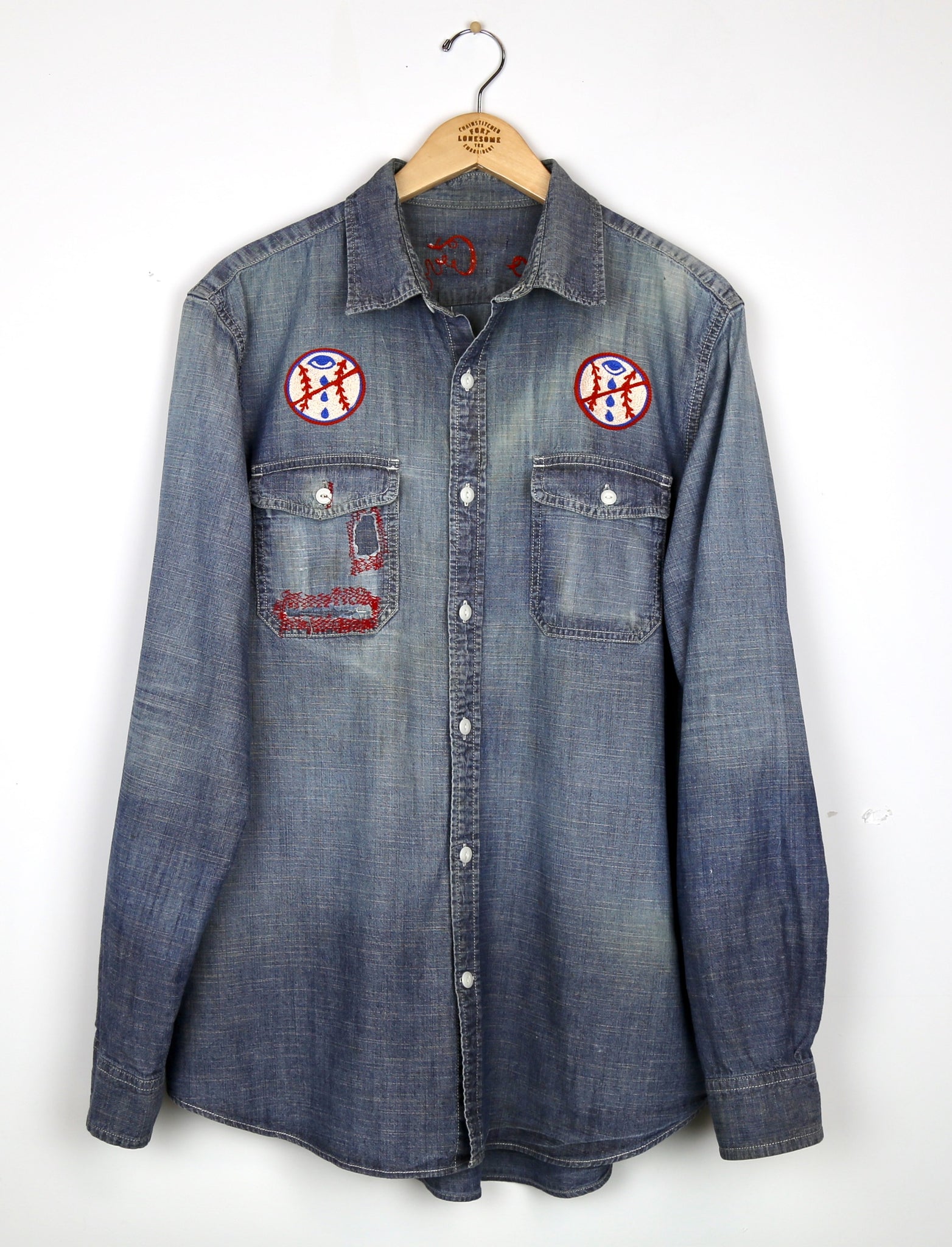 Past Lives Vintage Chambray Shirt with No Cryin' Shoulders