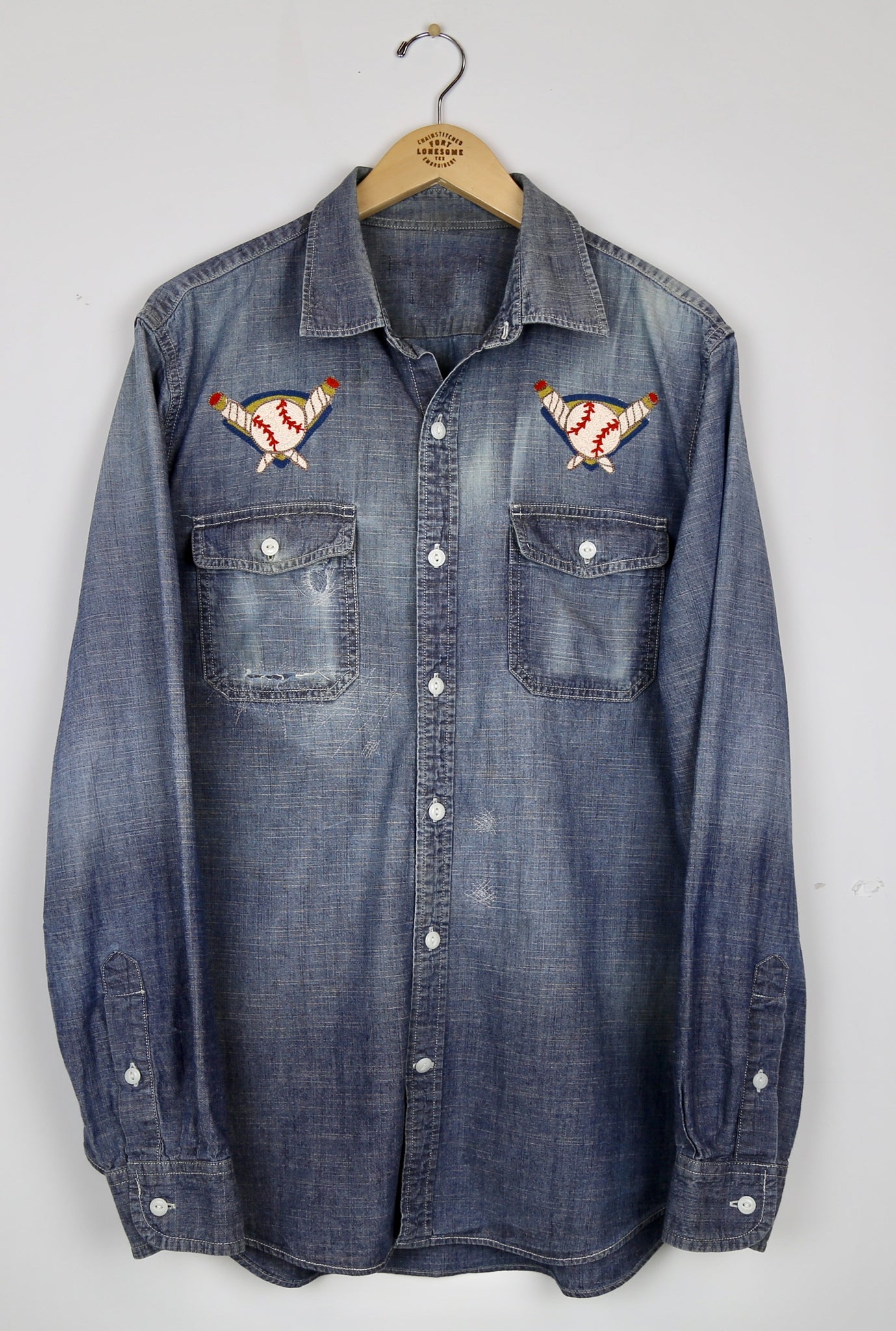 Past Lives Vintage Chambray Shirt with Diamond Joint Shoulders