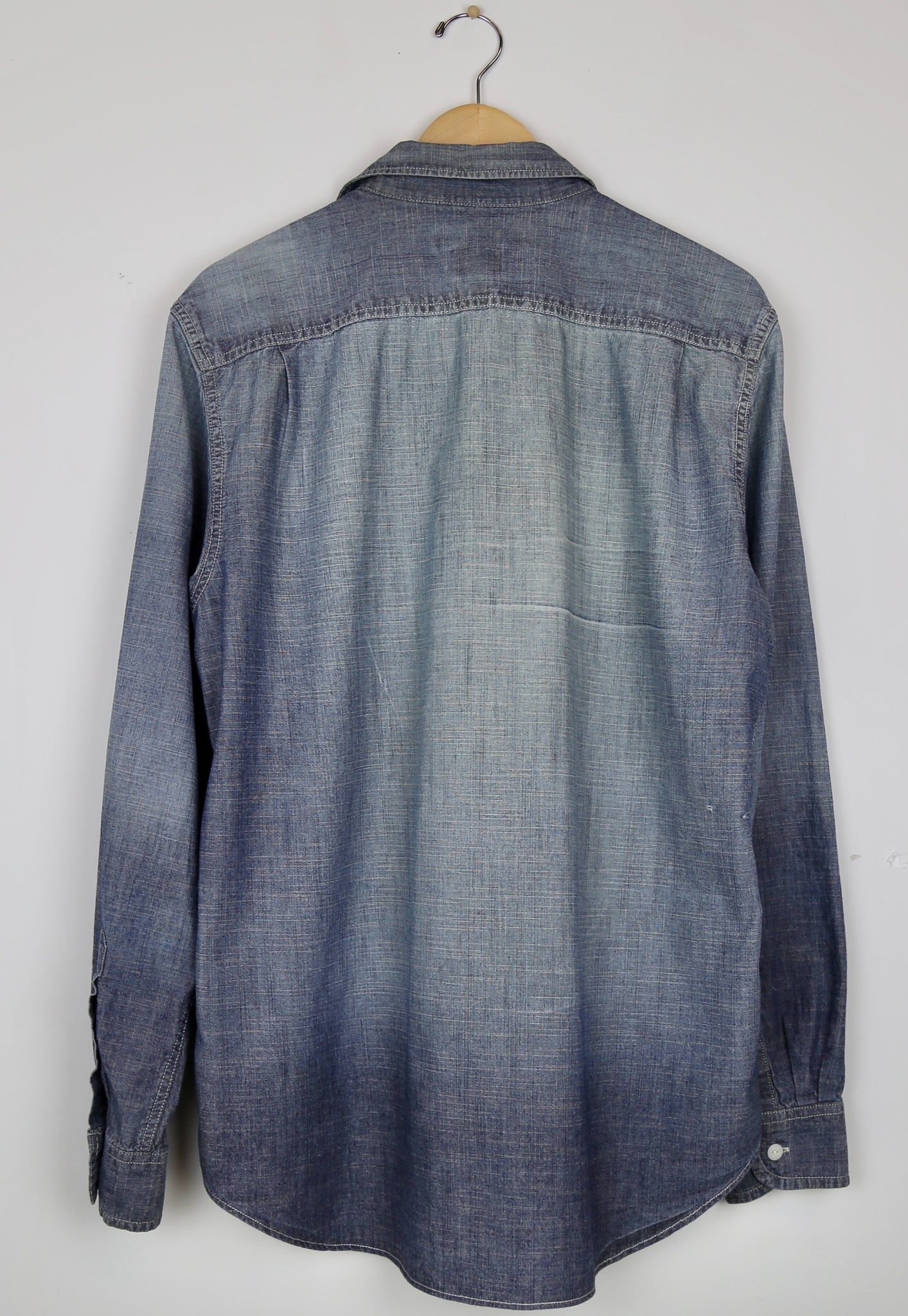 Past Lives Vintage Chambray Shirt with Diamond Joint Shoulders