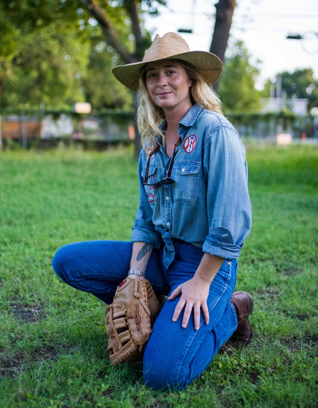 Past Lives Vintage Chambray Shirt with No Cryin' Shoulders