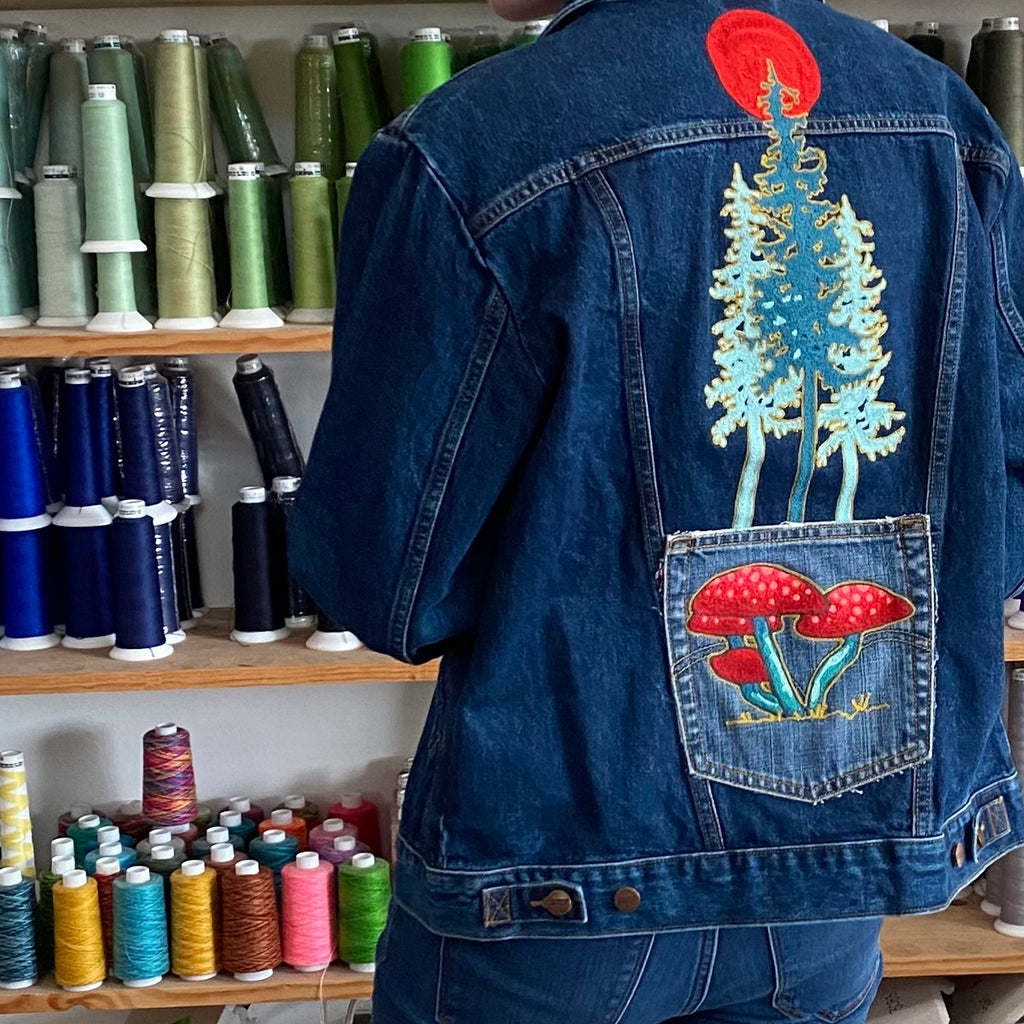 Wrangler124M Denim Icons Jacket with Shroom Trees