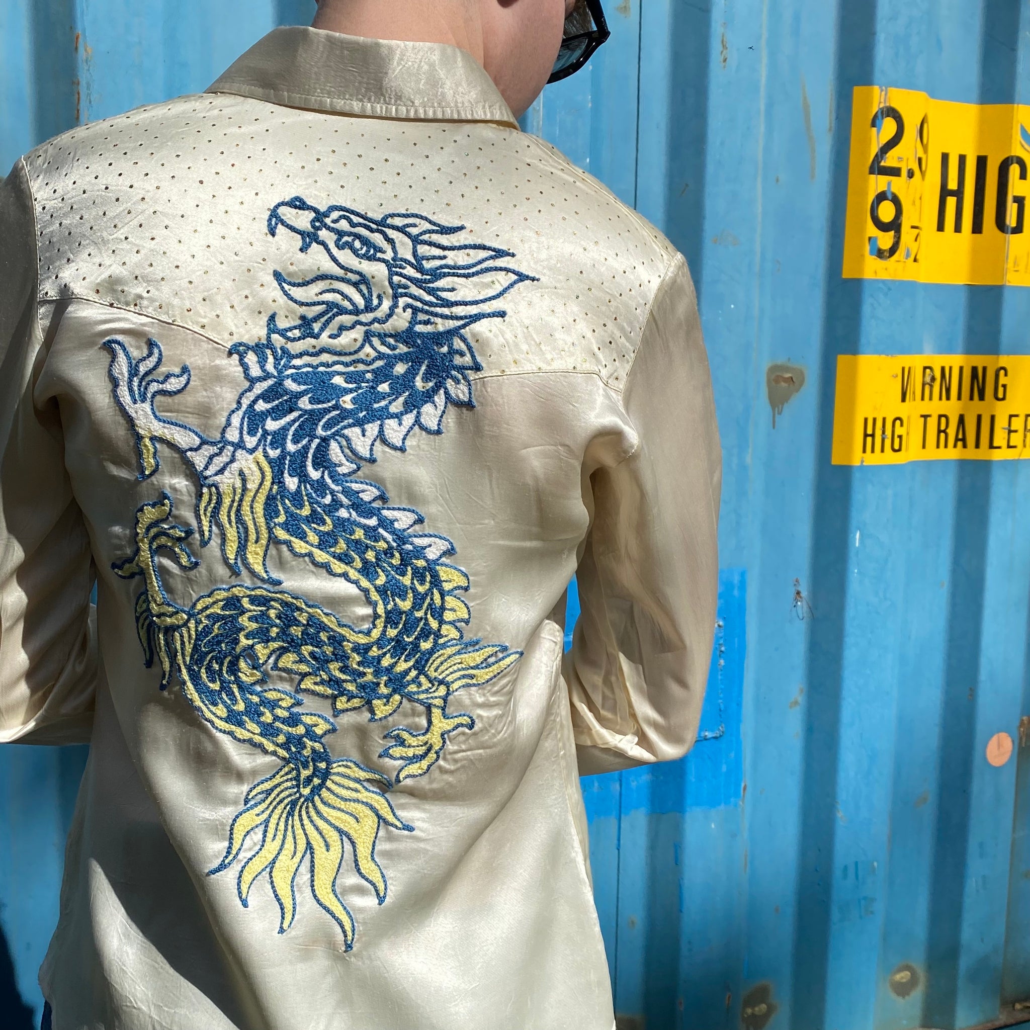 Vintage Wrangler Western Shirt with Dragon Stitching