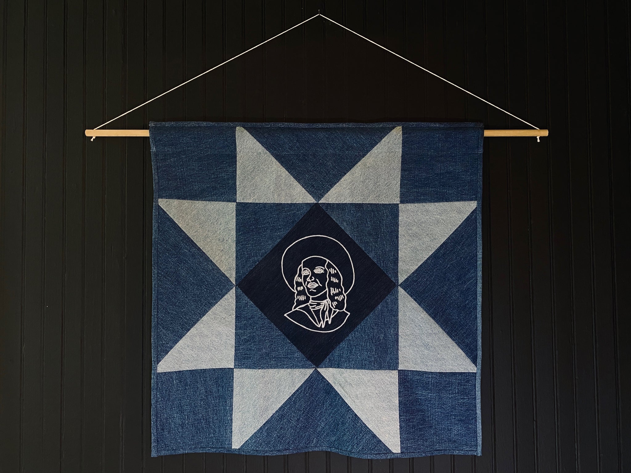 Ft Lonesome Cowboy & Cowgirl Up-cycled Denim Patch Banners